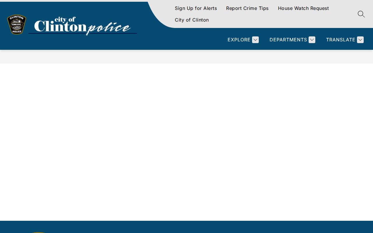 Anderson County Clinton Police records request page for city arrest reports
